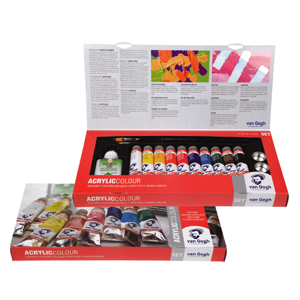 Van Gogh Acrylverf Combiset 10 tubes 40 ml + accessoires