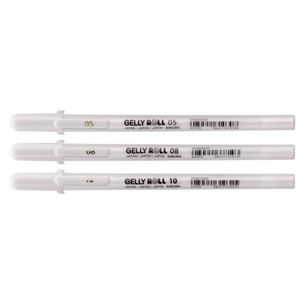 Sakura Gelly Roll 05-08-10 - Gelpennen Wit - Set à 3 stuks